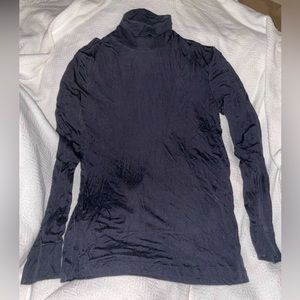 Black silk turtle neck long sleeve